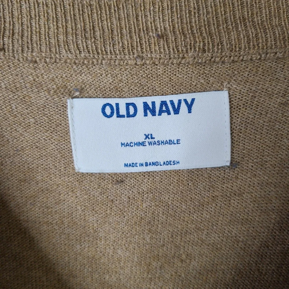 Old Navy Sweater Mens‎ XL Tan Crew Neck Long Sleeve Cotton Blend Knit Pullover